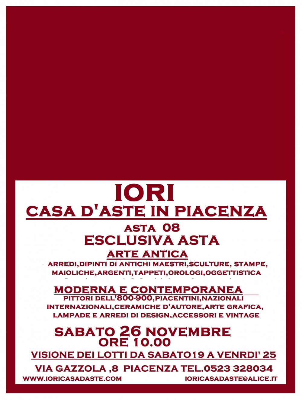 08° ASTA DEL 26/11/2011 - IORI CASA D'ASTE